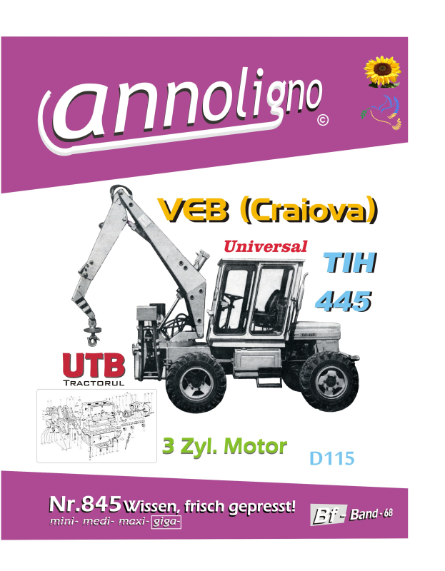VEB Craiova Lader/Bagger Typ T 159 (MDK16) & Tractorul Motor Typ UTB D 115 Bild- Ersatzteilliste & Explosionszeichnungen - annoligno 845